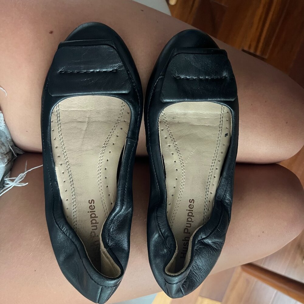 Hush Puppies Black Flats